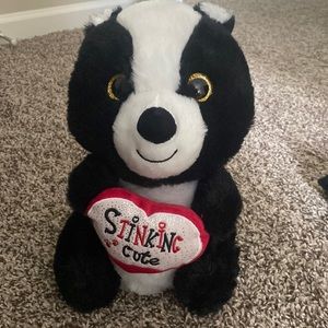Black & White Skunk // Valentines , Couples Stuffed Animal.